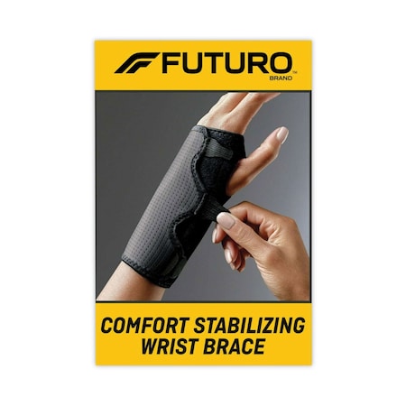 Futuro Adjustable Reversible Splint Wrist Brace, Fits Wrists 5.5-8.5in, Black 10770EN